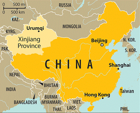 peta Xinjiang